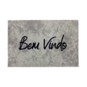 Produto Capacho Bem Vindo Estonado Cinza - 0,40 x 0,60