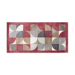 Tapete Mosaico Vermelho Cinza e Bege - 0,80 x 1,50