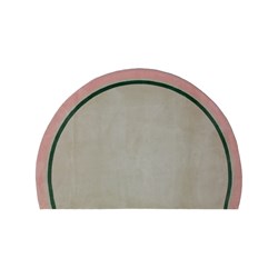 Tapete Quarto Infantil Meia Lua Moldura Rosa e Verde - 1,35 x 1,90