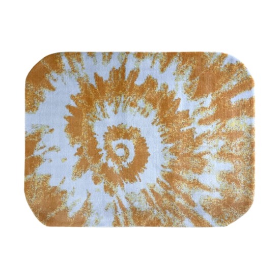 Tapete Quarto Infantil Orgânico Tie Dye Bordas Laranja - 1,40 x 1,85