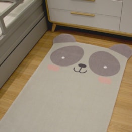 Tapete Quarto Infantil Panda Passadeira - 0,95 x 1,50