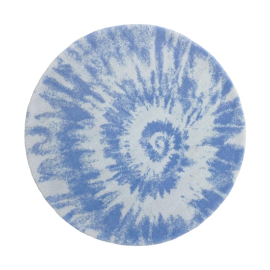 Tapete Quarto Infantil Redondo Tie Dye Azul - 1,20 diam