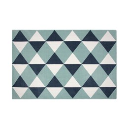 Tapete Quarto Infantil Triângulos Azul - 0,95 x 1,50