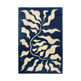 Tapete Sala Ocen Blue Folhas - 1,00 x 1,50